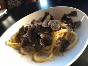 Momofuku's new hozon bucatini with black truffle.
