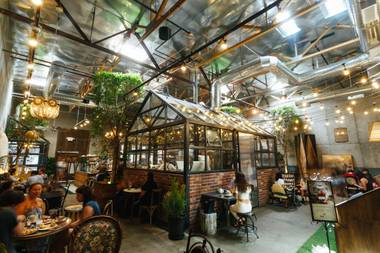 Whimsical greenery and delicious drinks make this Korean coffee shop the perfect destination.