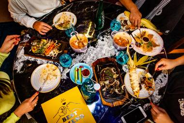 Bond with your BFF over Korean BBQ at this hip Strip eatery. 