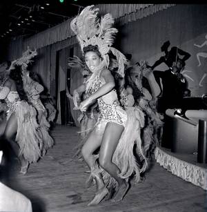 Boots Wade and other dancers perform the Watusi at the Moulin Rouge’s opening on May 24, 1955. <em>(Nevada State Museum Las Vegas/Courtesy)</em>