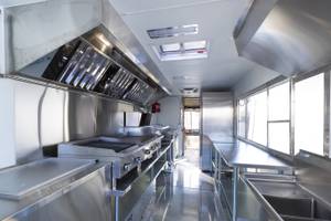 A custom-made food truck at Ibarra’s Mobile Kitchen Solutions