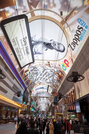 The Fremont Street Experience honors Tony Hsieh with a special Viva Vision production on November 28