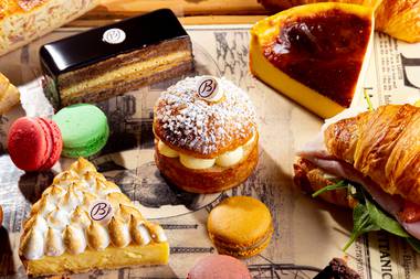 An assortment of pastries and desserts from Burgundy French Bakery Cafe & Bistro