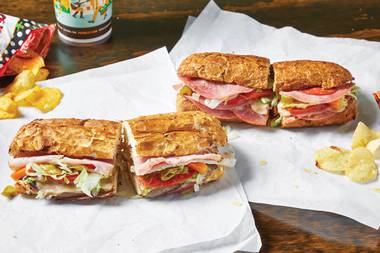 What to order at Potbelly, the Great Greek and Founders Coffee.