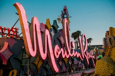 The Moulin Rouge sign at the Neon Museum