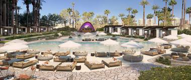 A rendering of Élia Beach Club at Virgin Hotels Las Vegas.