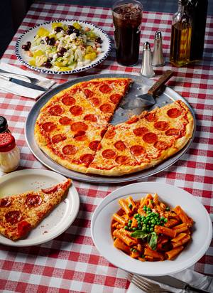 Pizza, pasta and salad at Carmine’s