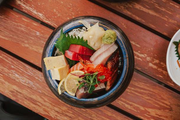 Grab this chirashi bowl for lunch at Blue Ribbon Sushi at Red Rock Resort.