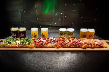 The always rotating brews on the 16 taps are the star of the show, but don’t miss the food menu created by chef Marc Marrone.