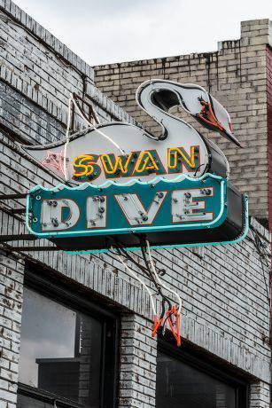 Swan Dive's Austin sign