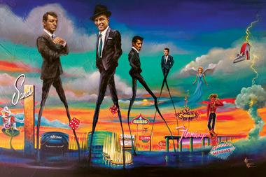 “Neon Sunset” hangs permanently at Allegiant&nbsp;Stadium