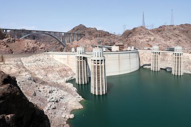 For the first time a Lake Mead intake pipe installed by the federal government more than 50 years ago became visible above water in April.