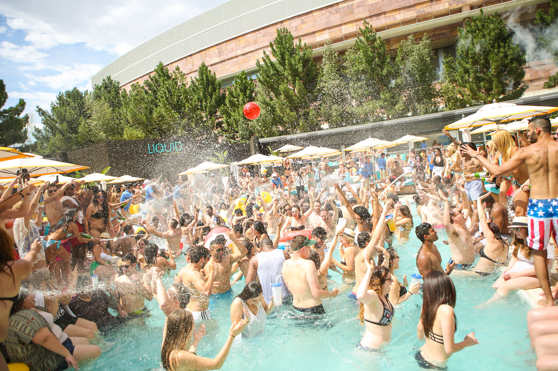It's not about the swimming at these Vegas party pools