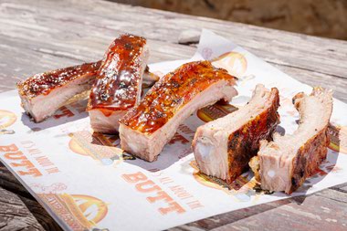 Try the Fortress, a crown rack of ribs stuffed with fries, mac and cheese and even more meat.