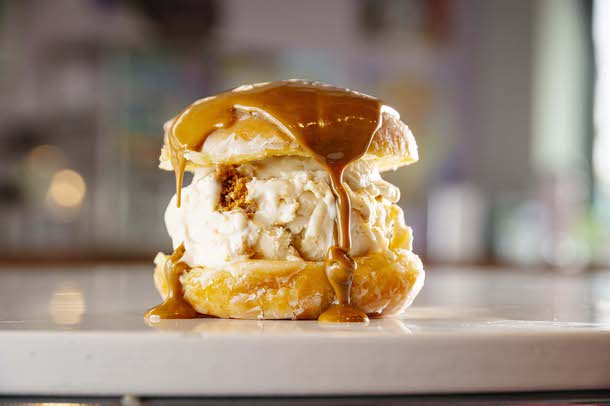 IN THE DOUGHNUT: Cookie butter ice cream with cookie butter sauce (Wade Vandervort / Staff)