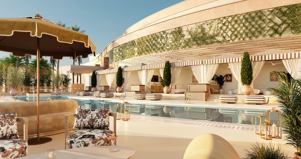 Rendering of Red Rock Casino's adults-only pool area