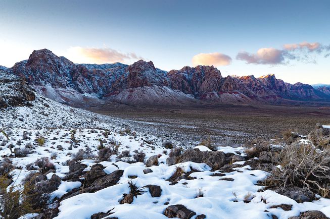 Snow covers Red Rock Canyon in 2019