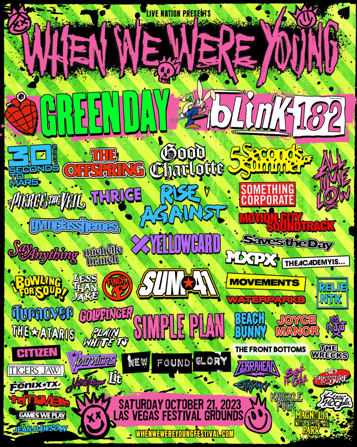 Green Day, Blink182 to headline When We Were Young's 2023 Las Vegas