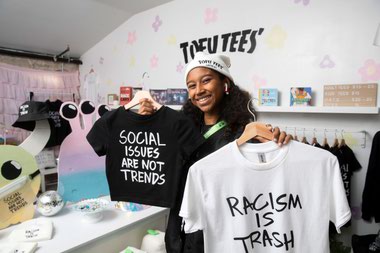 Kumei Norwood, owner and designer of Tofu&nbsp;Tees