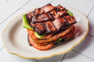 It’s less putting bacon on everything and more building around baconIt’s the classic sandwich we all love, created in a parallel dimension where we don’t use bread because we have bacon.