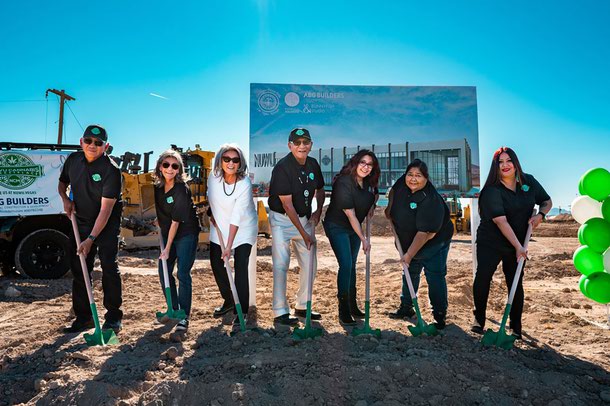 Members of the Las Vegas Paiute Tribal Council at a NuWu Cannabis Marketplace groundbreaking event in February 2022