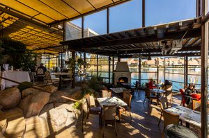 The Desert Shores restaurant’s patio views