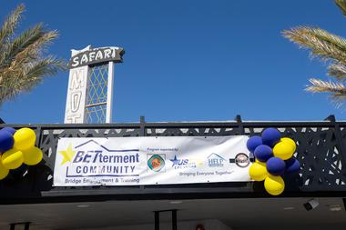 The sign for the former Safari Motel, now home to the the BETterment Community