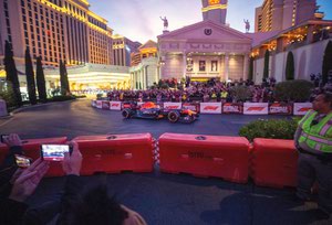 Formula One driver Sergio Perez during a preview event on the Las Vegas Strip