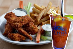 Chicken strips, fries and a bloody mary at Al’s Garage