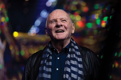 Sir Anthony Hopkins speaks following a performance of Awakening at Wynn, a show narrated by the two-time Academy Award winner, December 11. 
