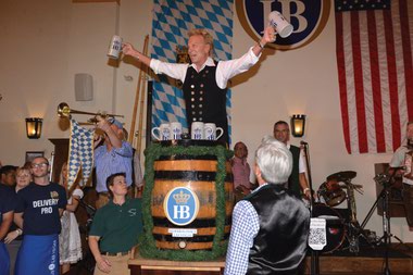 Siegfried Fischbacher at a keg tapping event in 2016.