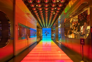 The hallway to The Beatles Love theater at Mirage. 