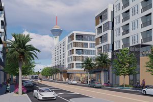 Renderings of the upcoming Arts District residential and business development by Southern Land Company.