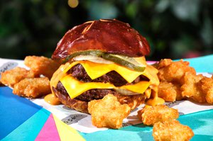 The No Pants burger with Star Tots