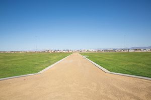 Natural turf fields at the events center at Desert Breeze Park.