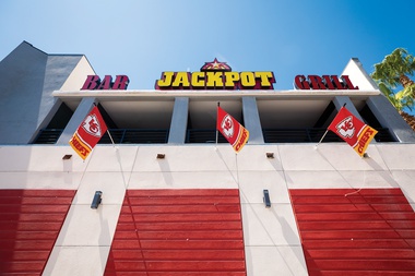 Jackpot Bar & Grill on South Jones Boulevared has been a Kansas City Chiefs bar for three years.