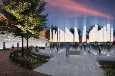The planned 2-acre memorial near the Strip will essentially be a pathway in the shape of an infinity symbol.