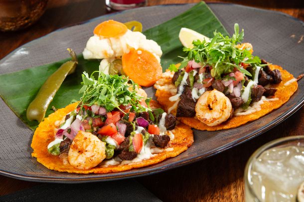 Cadillac carne asada and chipotle shrimp tacos