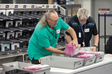 Washoe County election workers sort ballots at the Registrar of Voters Office in Reno on October 29,&nbsp;2024.