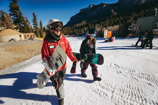 Snowboarding at Lee Canyon.