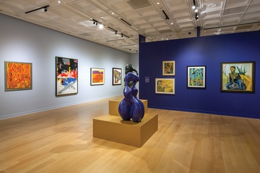 Prior to stepping into the gallery, you’ll be shown a QR code to scan, which unlocks a playlist of jazz tracks curated specifically for the exhibit.