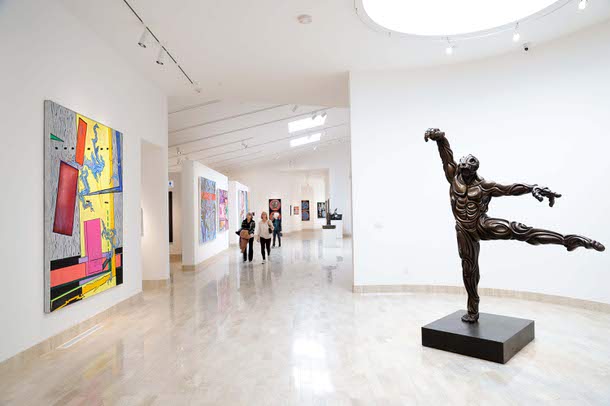 Inside the Rita Deanin Abbey Art Museum.