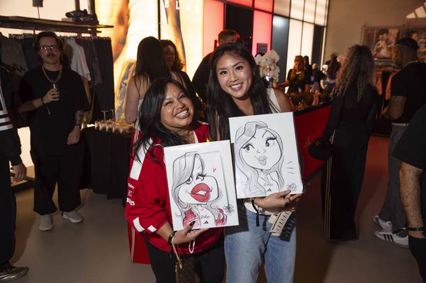 People attend a VIP pre-grand opening preview of a new Adidas store at the BLVD Vegas, Thursday, April 24, 2025.