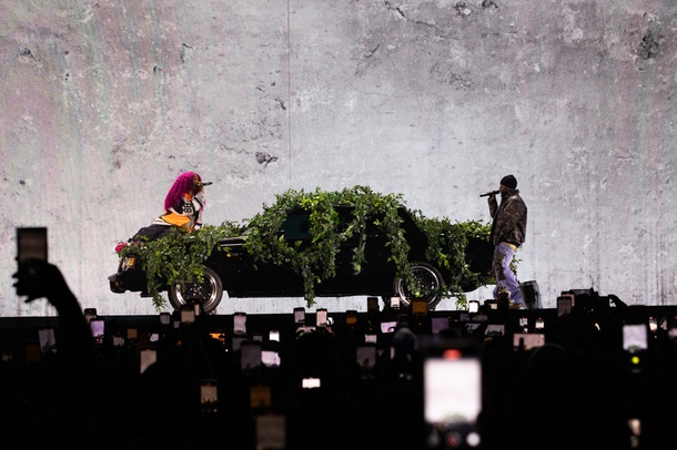 SZA and Kendrick Lamar during an earlier Grand National Tour stop.