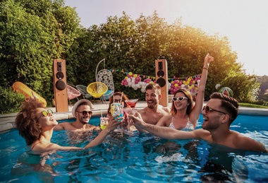 Pool party planning begins with this question: Is this a kid-friendly fest, or an adult-only hang?