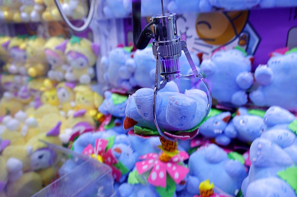 A claw surrounds a Pokemon Venusaur at The Claw arcade, 4850 W. Flamingo Rd., Thursday, June 12, 2025.