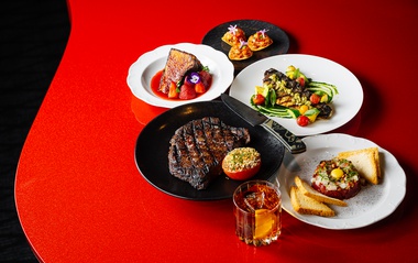 Bourbon Steak’s Black Angus ribeye, grilled branzino, hamachi tostadas, tuna tartare and bruléed Basque&nbsp;cheesecake.