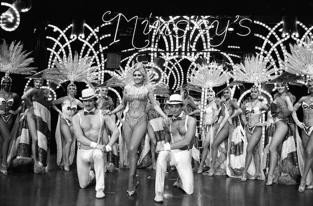 Minsky’s Follies, seen at the Hacienda Hotel and Casino in 1986, was the first topless show on the Strip when New York burlesque producer Harold Minsky brought it to the Dunes in 1957.