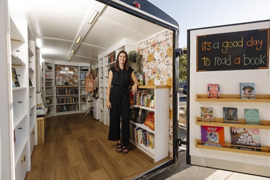 Vegas native and former English teacher Jen Castagno launched the Book Shelf in 2024, transforming a trailer into a cozy reading nook on wheels.