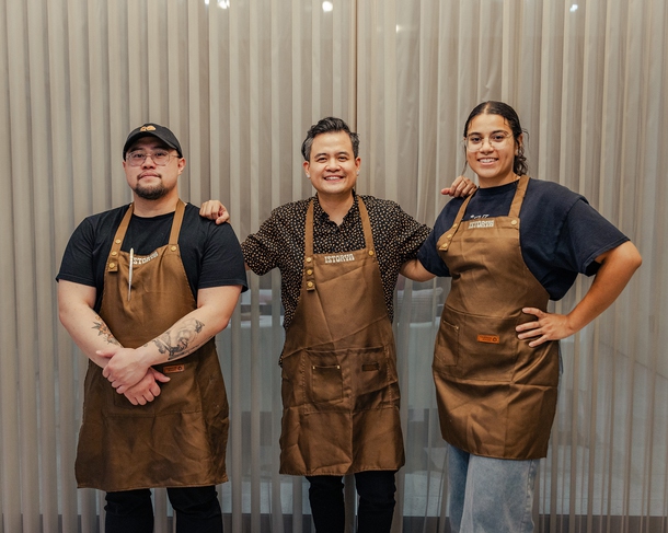 left to right) Chefs Dio Buan, Joseph Lim, Anjelique Leslie-Rivas
